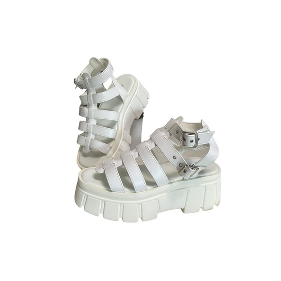 Nasty Gal block heel platform sandals sz 39/8-8.5US NWOT - Picture 5 of 9